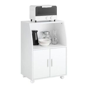 SoBuy KUCHYNSKÝ koľajový vozík s 2 dverami Biela 55x38x84cm Minimalistický vyobraziť