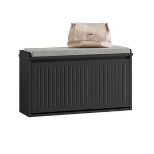 SoBuy BOTNÍK s lavicou s 1 dverami Čierna 80x26x45cm Moderný vyobraziť