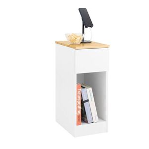 SoBuy NOČNÝ stolík s jednou zásuvkou Biela 40x25x60cm Moderný vyobraziť