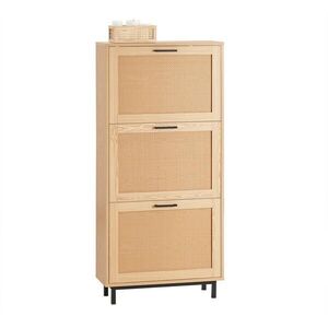 SoBuy MOBILNÁ skriňa na topánky s 3 dverami 60x47x127cm Severský vyobraziť