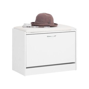 SoBuy PANCA na topánky s 1 dverami Biela 60x30x45cm Minimalistický vyobraziť
