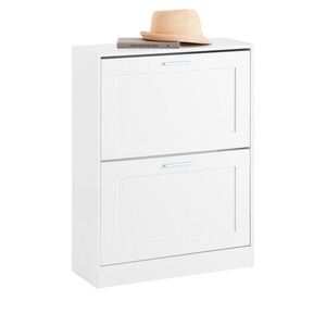 SoBuy MOBILE skriňa na topánky s 2 dvierkami Biela 60x25x80cm Minimalistický vyobraziť