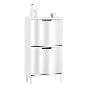 SoBuy MOBILE skriňa na topánky s 2 dverami Biela 50x19x90cm Minimalistická vyobraziť