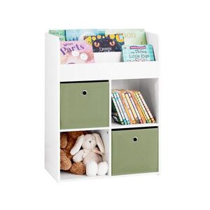 SoBuy REGÁL na knihy pre deti s 2 policami Biela 60x34x80cm Moderný vyobraziť