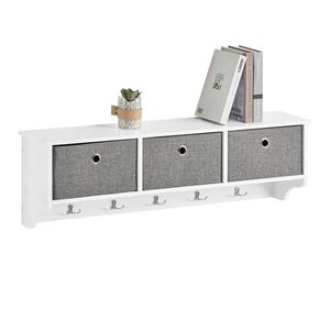SoBuy APPENDIABITI A MURO 3 koše a 5 hákov Biela 100x20x30cm Moderný vyobraziť