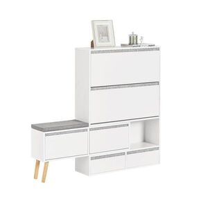 SoBuy MOBILE SCARPIERA 6 dverí Biela 124x80x115cm Severský vyobraziť