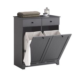 SoBuy MOBILNÁ portabiancheria s 2 zásuvkami 78x38x90cm Moderný vyobraziť