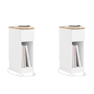 SoBuy NOČNÝ stolík s jednou zásuvkou Biela 35x20x60cm Minimalistický vyobraziť