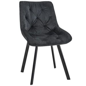 RAUMHIRSCH FURNITURE ČALÚNENÁ STOLIČKA, zamat, kovové nohy, čierna 50/90/58, 5 vyobraziť