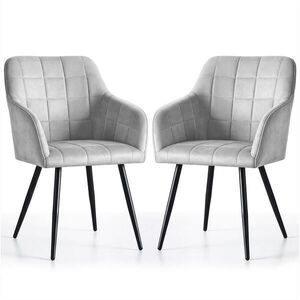 RAUMHIRSCH FURNITURE ČALÚNENÁ STOLIČKA, sada 2 ks, kovové nohy, svetlosivá, čierna 54/82/58 vyobraziť
