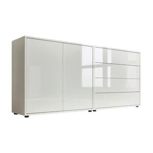MID.YOU ŠIROKÁ KOMODA, biela, biela s vysokým leskom, 158/73/33 cm vyobraziť