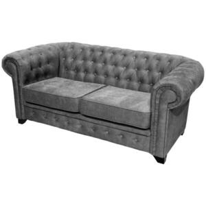 MID.YOU SEDAČKA CHESTERFIELD, drevo, textil, kompozitné drevo, sivá vyobraziť