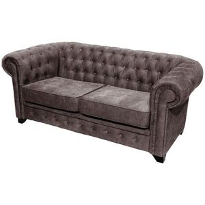MID.YOU SEDAČKA CHESTERFIELD, drevo, textil, kompozitné drevo, hnedá vyobraziť