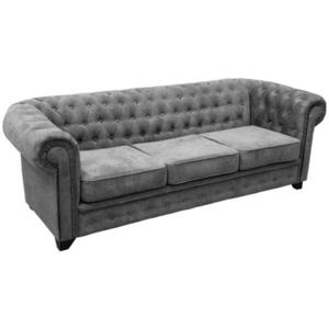 MID.YOU SEDAČKA CHESTERFIELD, drevo, textil, kompozitné drevo, sivá vyobraziť