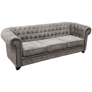 MID.YOU SEDAČKA CHESTERFIELD, drevo, textil, kompozitné drevo, sivá vyobraziť