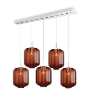 s.luce VELO jedálenská lampa s 5 svetlami a baldachýnom 160cm Ø 25cm vyobraziť