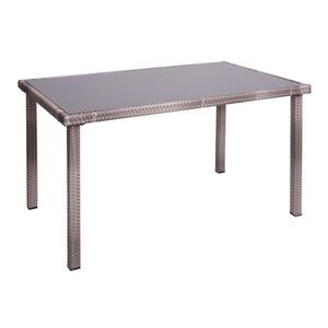 MCW POLY-RATTAN STÔL obdĺžnikový, sivý, hnedý vyobraziť