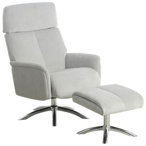 P & B RELAXAČNÉ KRESLO S PODNOŽKOU, textil, sivá vyobraziť