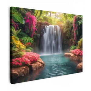 MuchoWow OBRAZ NA PLÁTNE Vodopád - Príroda - Rastliny - Džungľa - Voda 40x30 cm vyobraziť