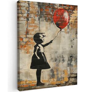 MuchoWow OBRAZ NA PLÁTNE Graffiti - Banksy - Dievča - Street art 60x80 cm vyobraziť