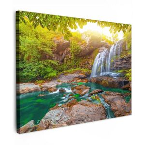 MuchoWow OBRAZ NA PLÁTNE Príroda - Vodopád - Rastliny - Stromy - Slnko 80x60 cm vyobraziť