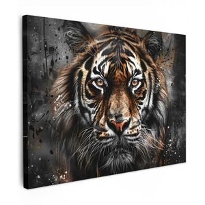 MuchoWow OBRAZ NA PLÁTNE Tiger - Zvieratá - Portrét - Luxusné - Čierne 80x60 cm vyobraziť
