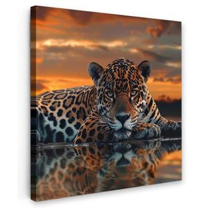 MuchoWow OBRAZ NA PLÁTNE Príroda - Leopard - Zviera - Západ slnka - Moderné 20x20 cm vyobraziť