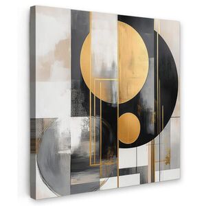 MuchoWow OBRAZ NA PLÁTNE Abstraktné - Zlato - Striebro - Tvary - Estetické - Moderné 50x50 cm vyobraziť