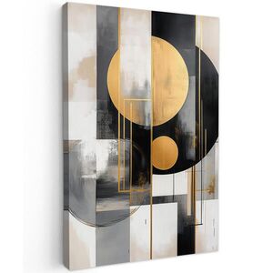 MuchoWow OBRAZ NA PLÁTNE Abstraktné - Zlato - Striebro - Tvary - Estetické - Moderné 60x90 cm vyobraziť
