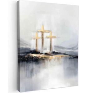 MuchoWow OBRAZ NA PLÁTNE Abstraktné - Maľba - Kresťanstvo - Kríž 60x80 cm vyobraziť