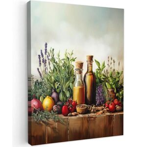 MuchoWow OBRAZ NA PLÁTNE Zátišie - Bylinky - Korenie - Ovocie - Farebné 60x80 cm vyobraziť