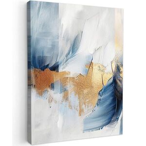 MuchoWow OBRAZ NA PLÁTNE Zlatá - modrá - akvarel - umenie - moderné 30x40 cm vyobraziť