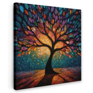 MuchoWow OBRAZ NA PLÁTNE Mozaika - farebné - strom - vetvy 20x20 cm vyobraziť