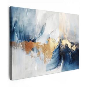 MuchoWow OBRAZ NA PLÁTNE Zlatá - modrá - akvarel - umenie - moderné 80x60 cm vyobraziť