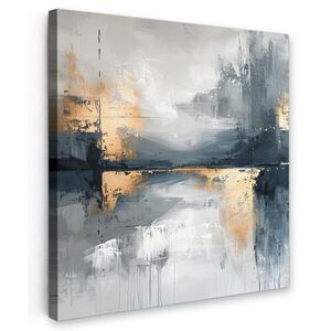 MuchoWow OBRAZ NA PLÁTNE Umenie - sivé - zlaté - abstraktné 20x20 cm vyobraziť