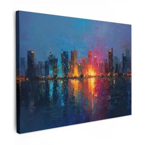 MuchoWow OBRAZ NA PLÁTNE Panoráma - ťahy štetcom - tmavomodrá - svetlá 80x60 cm vyobraziť