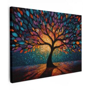 MuchoWow OBRAZ NA PLÁTNE Mozaika - farebné - strom - vetvy 40x30 cm vyobraziť