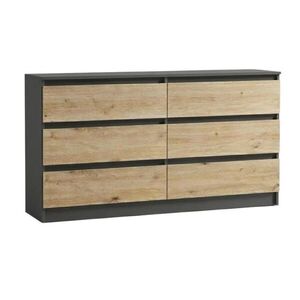 Home Collective KOMODA so 6 zásuvkami, šírka 140 cm, farba antracit-dub vyobraziť