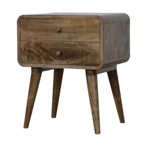 Artisan Furniture NOČNÝ stolík v sivo umývanej povrchovej úprave, 2 zásuvky, sivý a hnedý vyobraziť