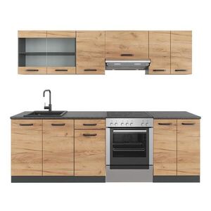 Vicco KUCHYNSKÁ LINKA R-Line, Dub Goldkraft/antracitová, 240 cm s pracovnou doskou vyobraziť