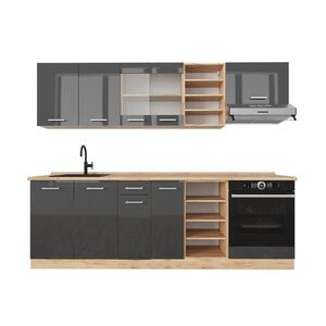Vicco KUCHYNSKÝ KÚT R-Line Antracit vysoký lesk/dub Goldkraft 240 cm bez pracovnej dosky vyobraziť