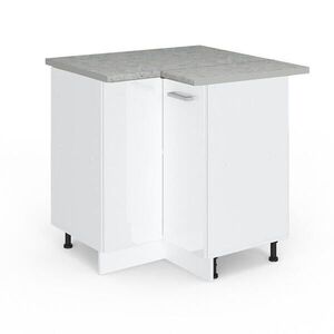 Vicco UNIVERZÁLNA ROHOVÁ SKRIŇA R-Line Biely vysoký lesk 75.6 cm s dvierkami, s pracovnou doskou vyobraziť