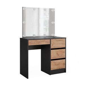 Vicco TOALETNÝ STOLÍK Sherry, antracitová/Dub Goldkraft, 90 x 140 cm so zrkadlom a LED svetelnou reťazou vyobraziť