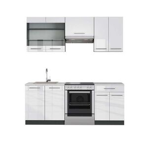 Vicco KUCHYNSKÝ KÚT Fame-Line Biely vysoký lesk/antracit 200 cm , AP Marble vyobraziť