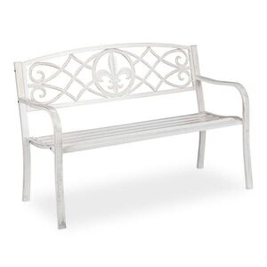 Relaxdays LAVICA Biela bronzová 2-miestna kov liatina 86 cm vyobraziť