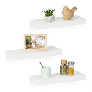 Relaxdays POLICA Biela nástenná 3-dielna-sada MDF 38x15 cm vyobraziť