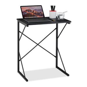 Relaxdays PÍSACÍ STÔL Čierny MDF kov 75 cm vyobraziť
