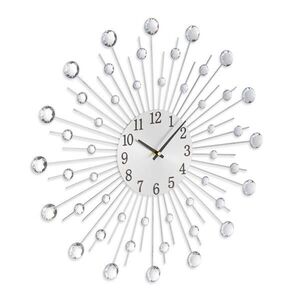 Relaxdays HODINY strieborná nástenné kryštály 50 cm vyobraziť