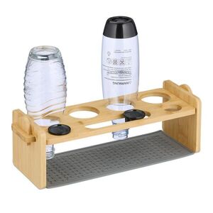 Relaxdays ODKVAPKÁVAČ prírodná sivá bambus so silikónovou podložkou na 4 fľaše vyobraziť