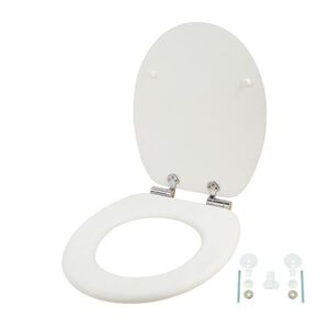 Relaxdays WC-SEDADLO Biele MDF tiché zatváranie oválne 37, 5 cm vyobraziť